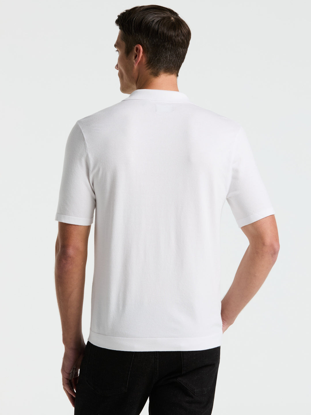 Open Polo Sweater (Bright White) 