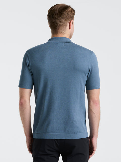 Open Polo Sweater (Blue Mirage) 