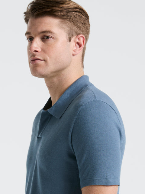 Open Polo Sweater (Blue Mirage) 