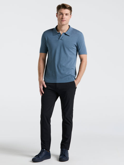 Open Polo Sweater (Blue Mirage) 