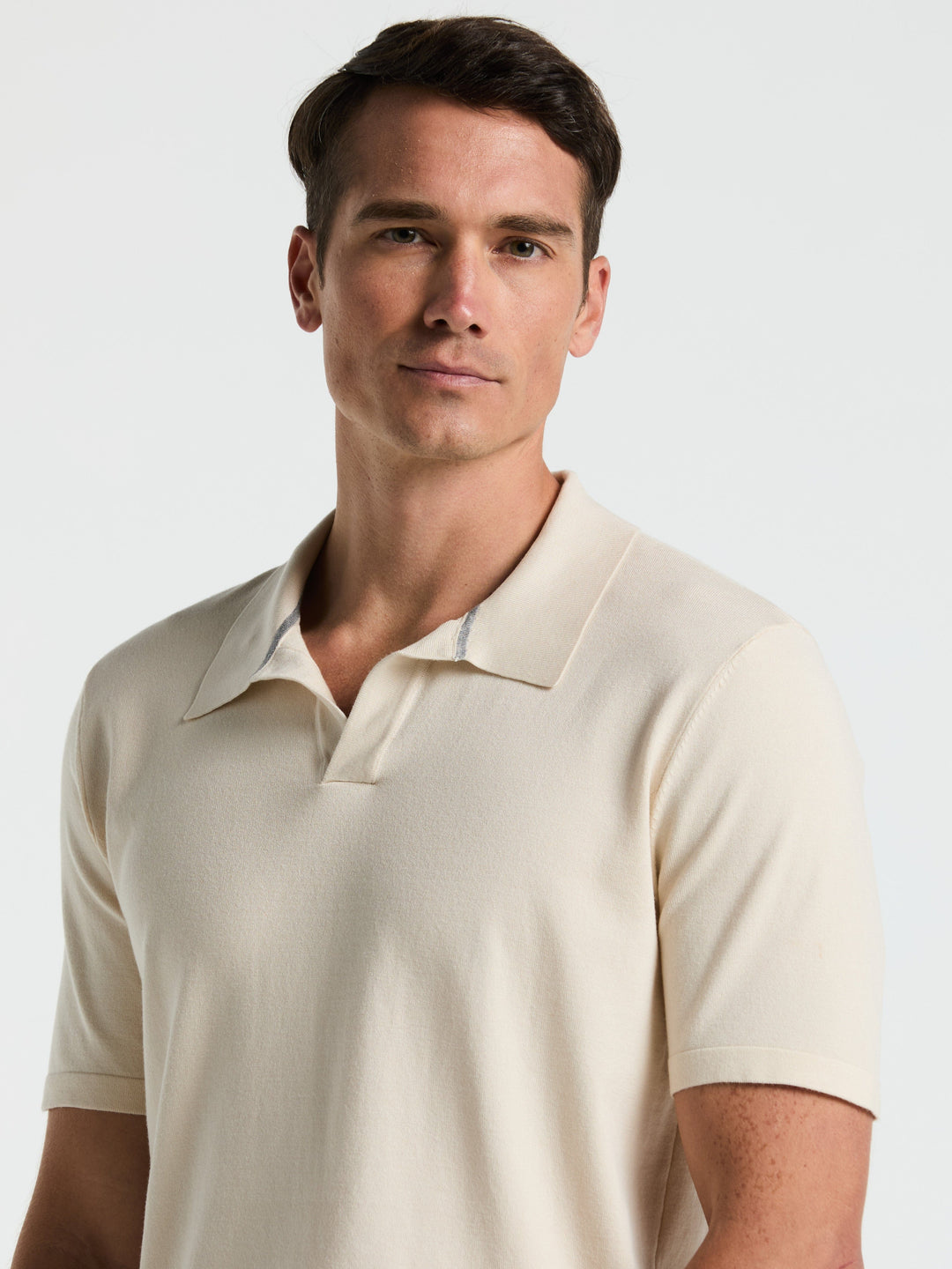 Open Polo Sweater (Birch) 