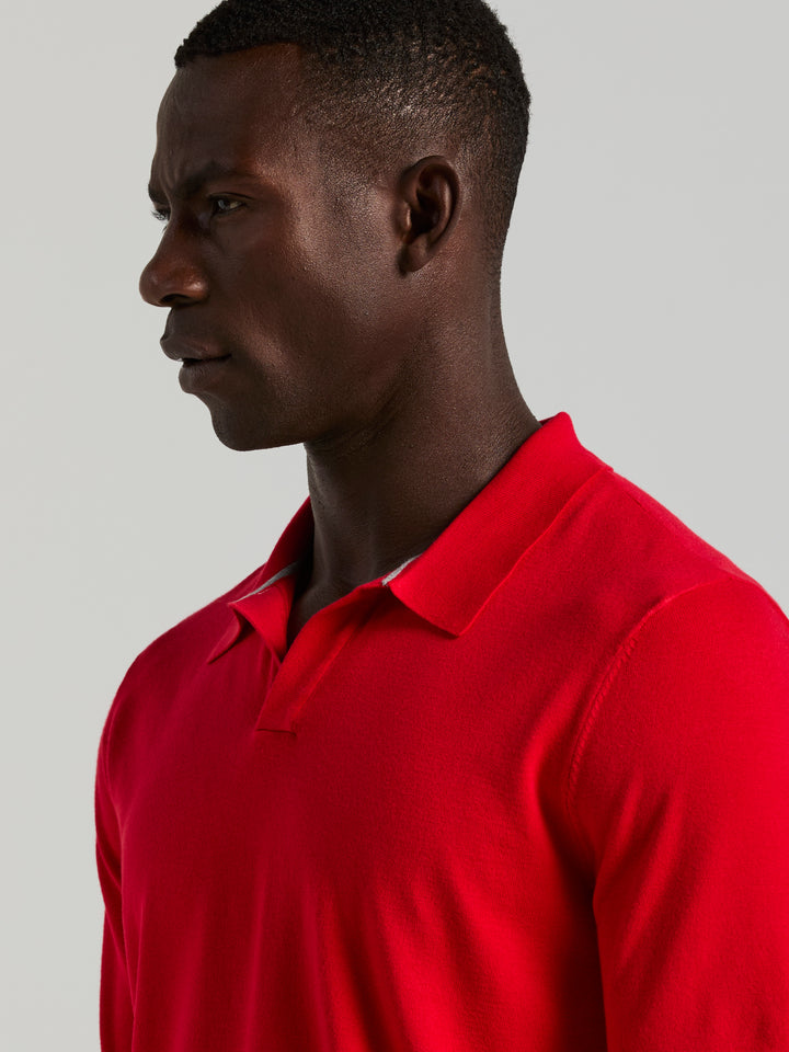 Open Polo Sweater (Racing Red) 