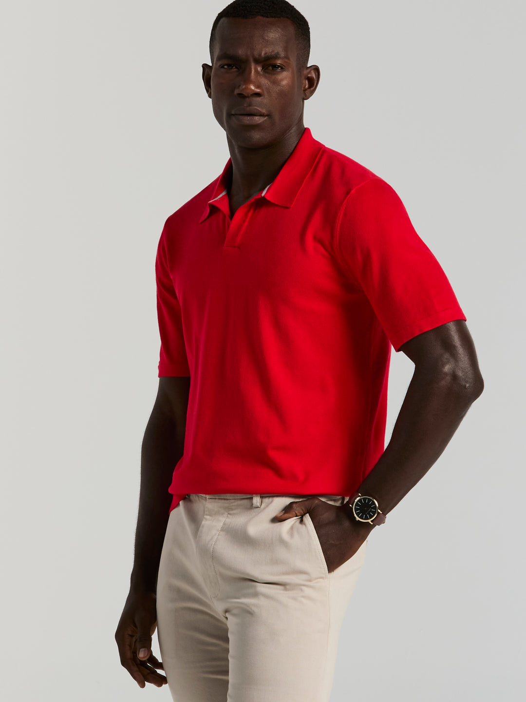 Open Polo Sweater (Racing Red) 