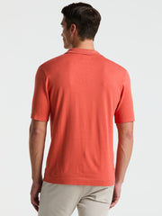 Open Polo Sweater (Burnt Sienna) 