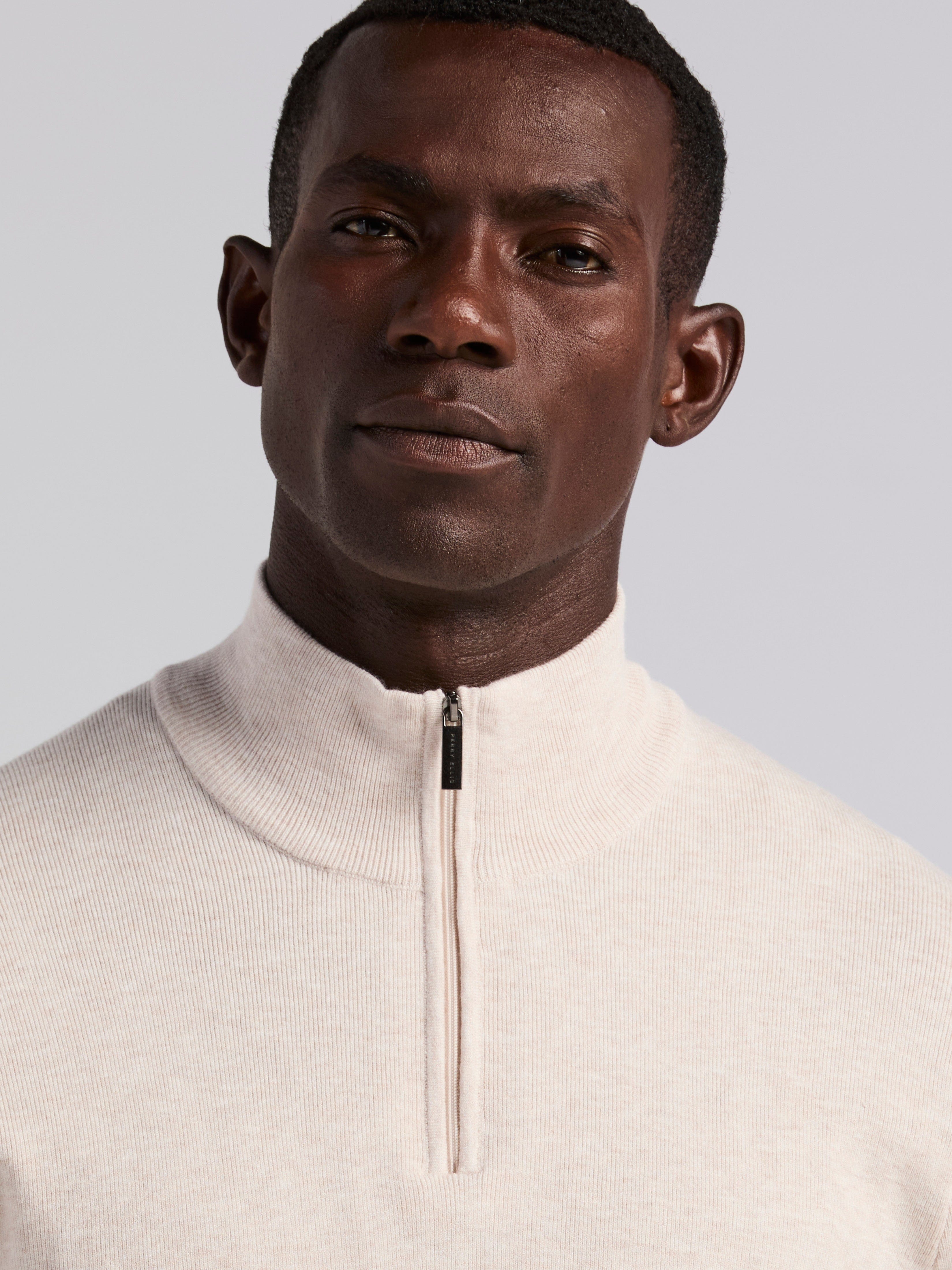 Tech Knit Quarter Zip Sweater – Perry Ellis
