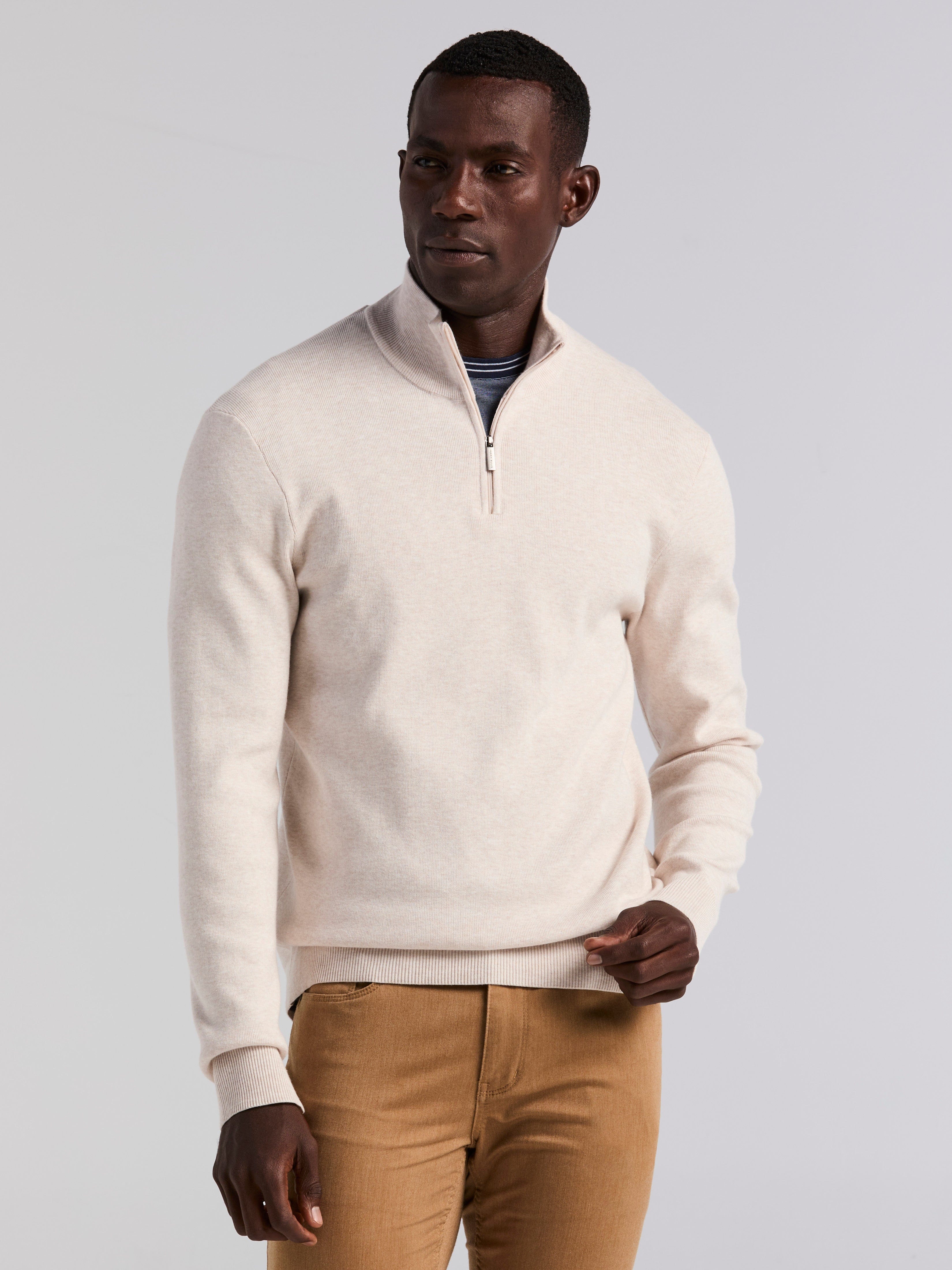 Tech Knit Quarter Zip Sweater – Perry Ellis