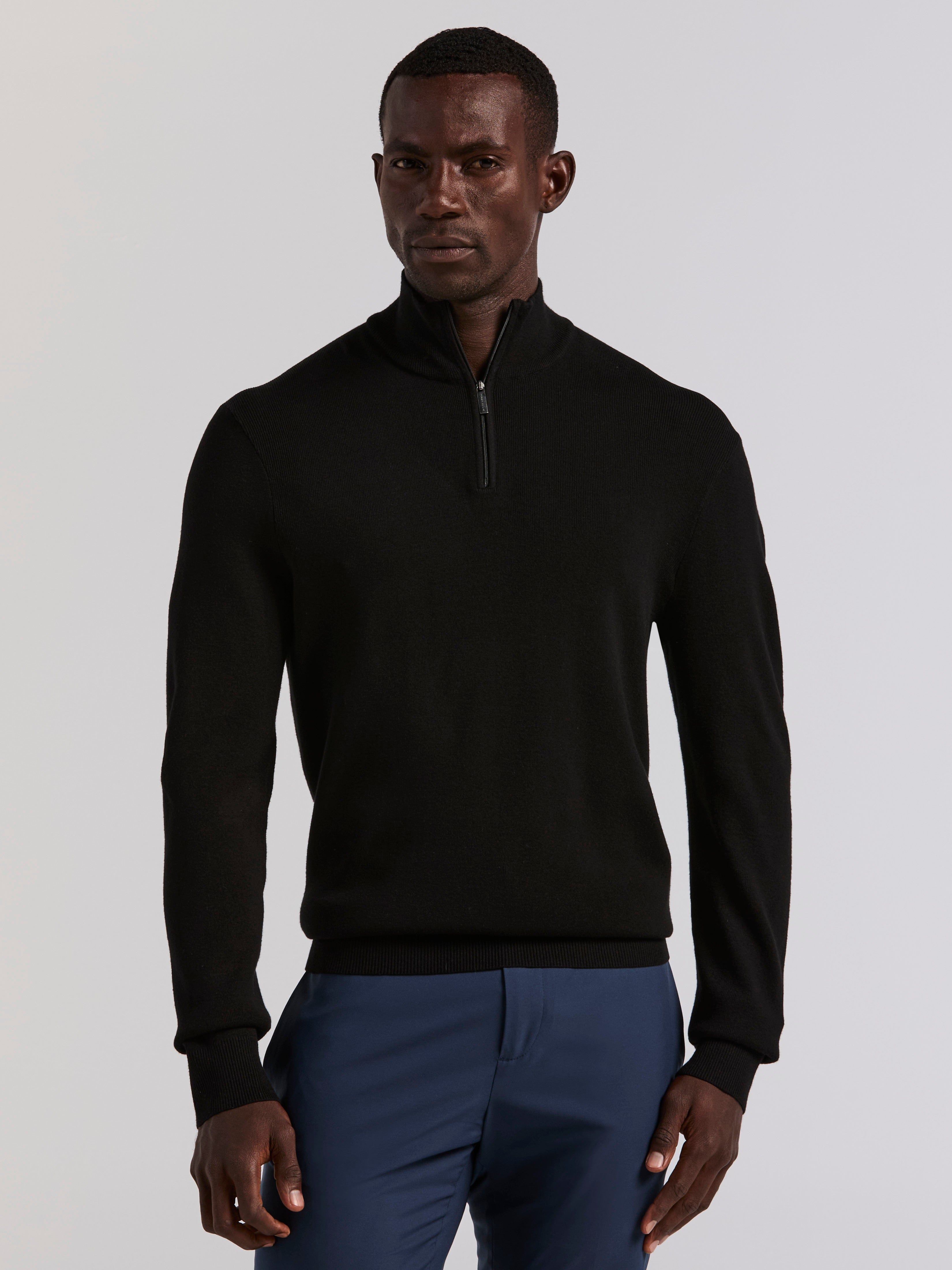 Tech Knit Quarter Zip Sweater – Perry Ellis