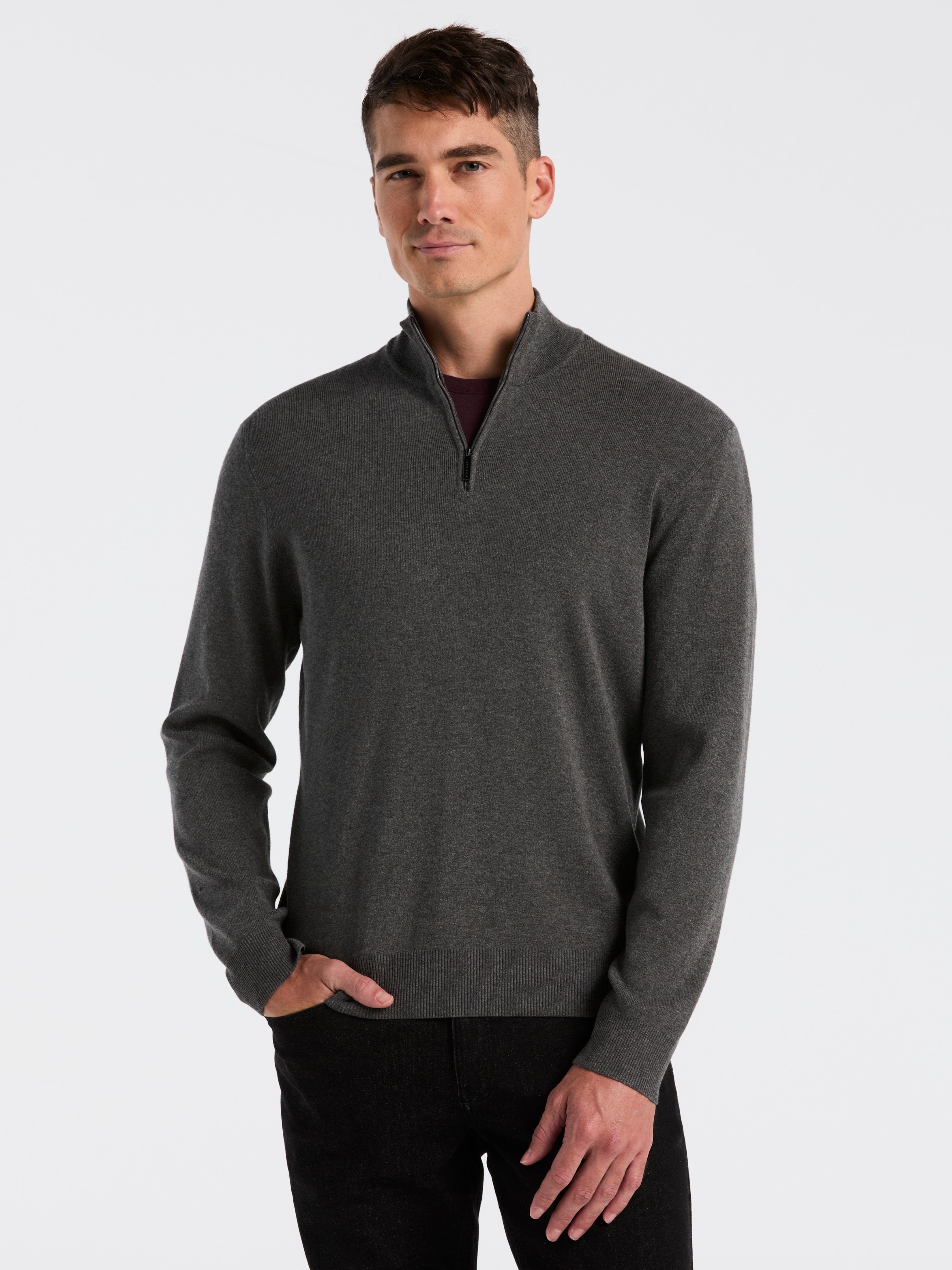 Tech Knit Quarter Zip Sweater – Perry Ellis