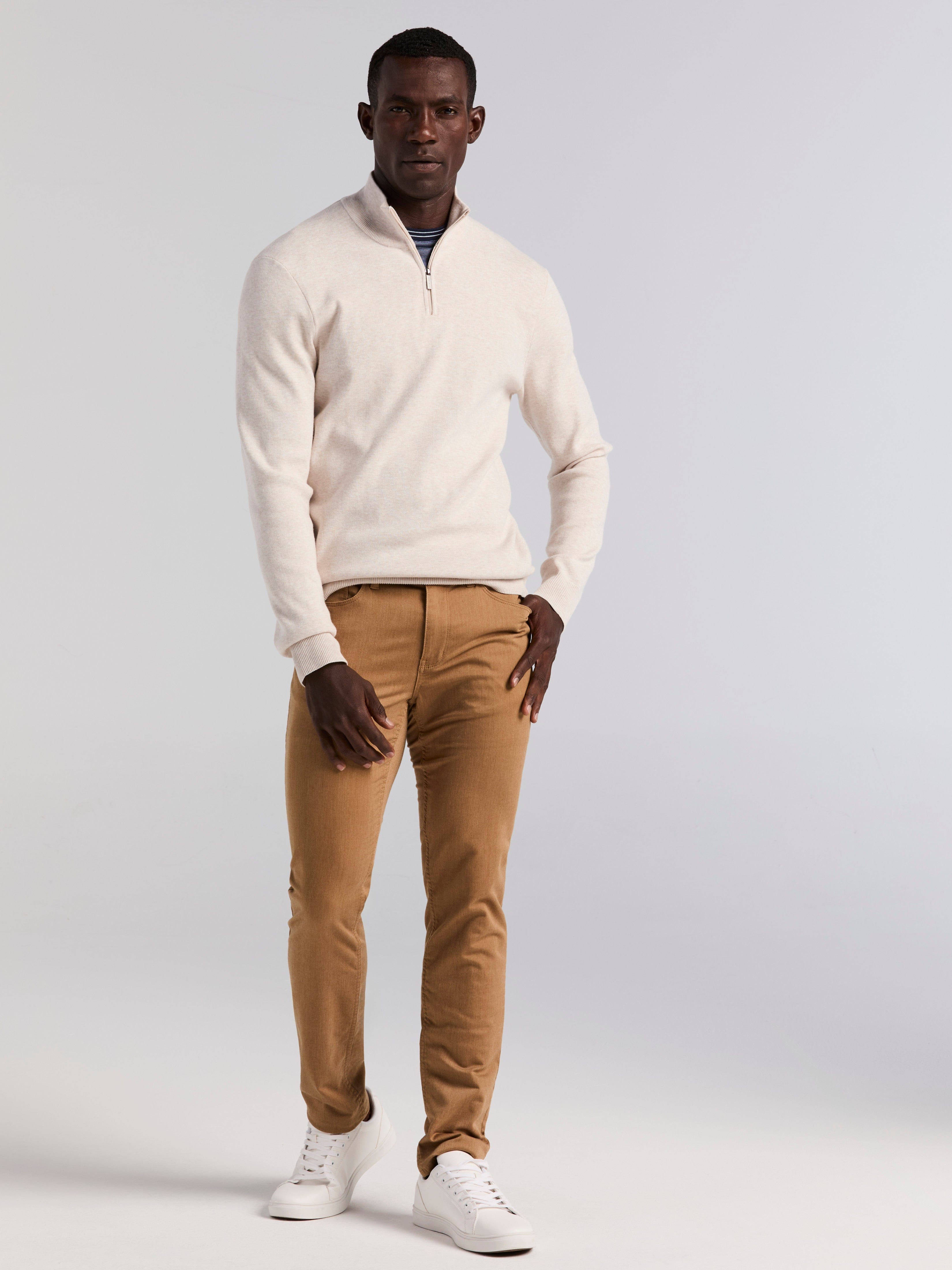 Tech Knit Quarter Zip Sweater – Perry Ellis