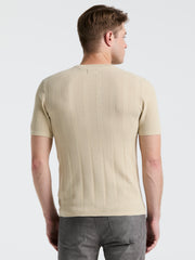 Technical Vertical Stripe Crew Neck Sweater (Castle Wall) 