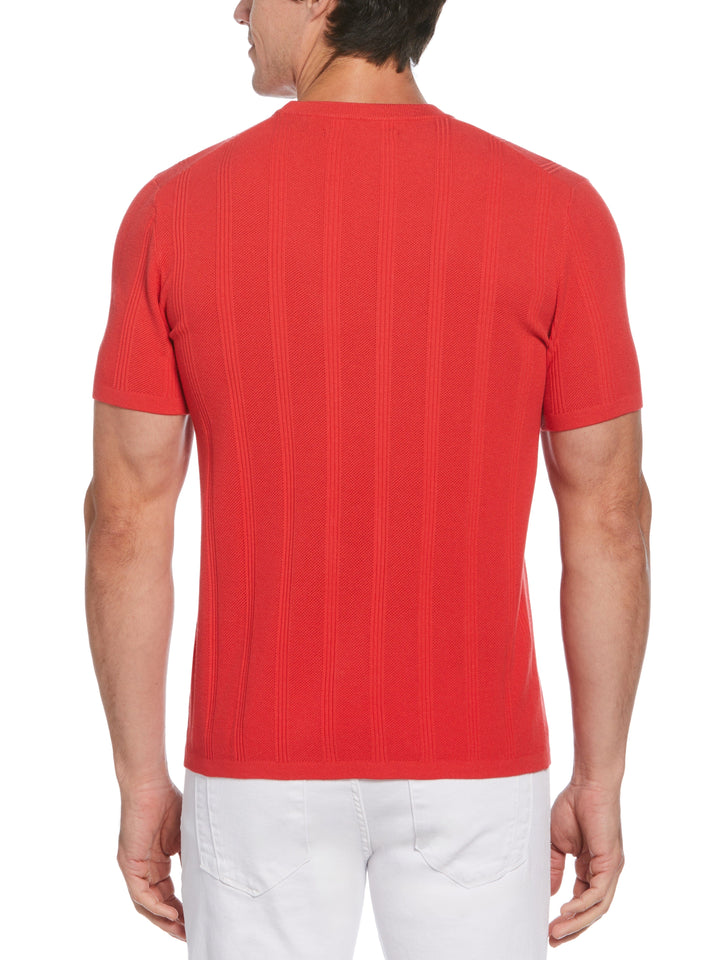 Tech Knit Striped Crew Neck Shirt (Watermelon) 