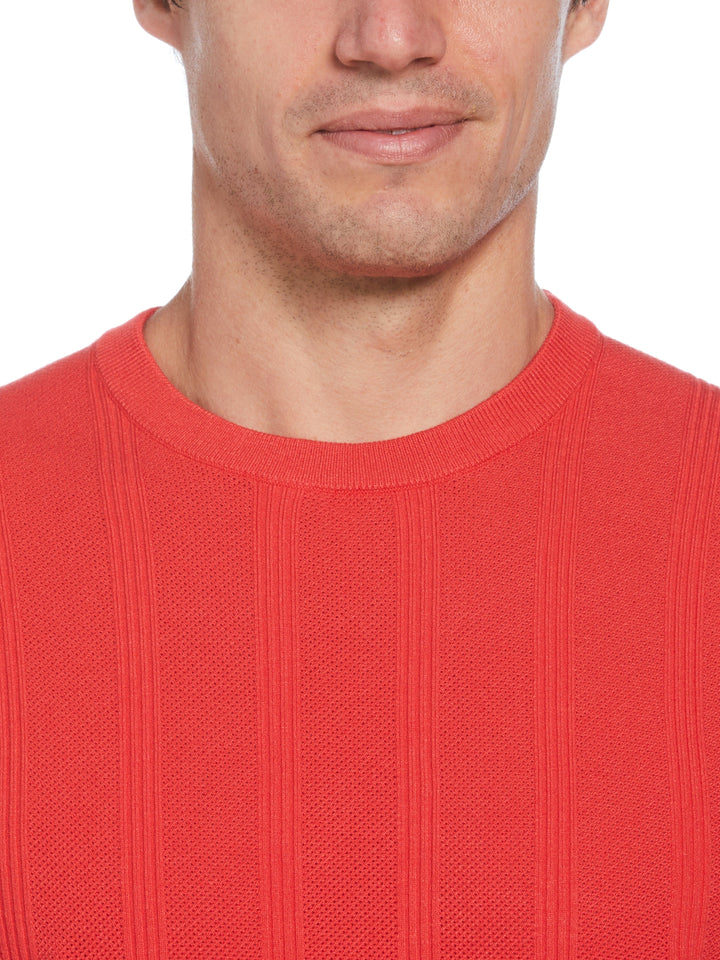 Tech Knit Striped Crew Neck Shirt (Watermelon) 