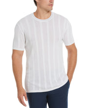 Tech Knit Striped Crew Neck Shirt (Bright White) 