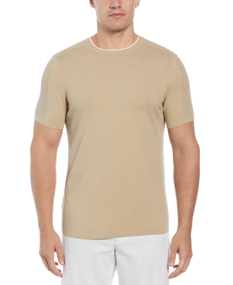 Textured knit Crew Neck Shirt (White Pepper) 
