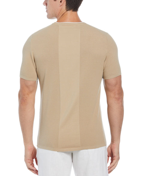 Textured knit Crew Neck Shirt (White Pepper) 