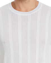 Tech Knit Striped Crew Neck Shirt (Bright White) 