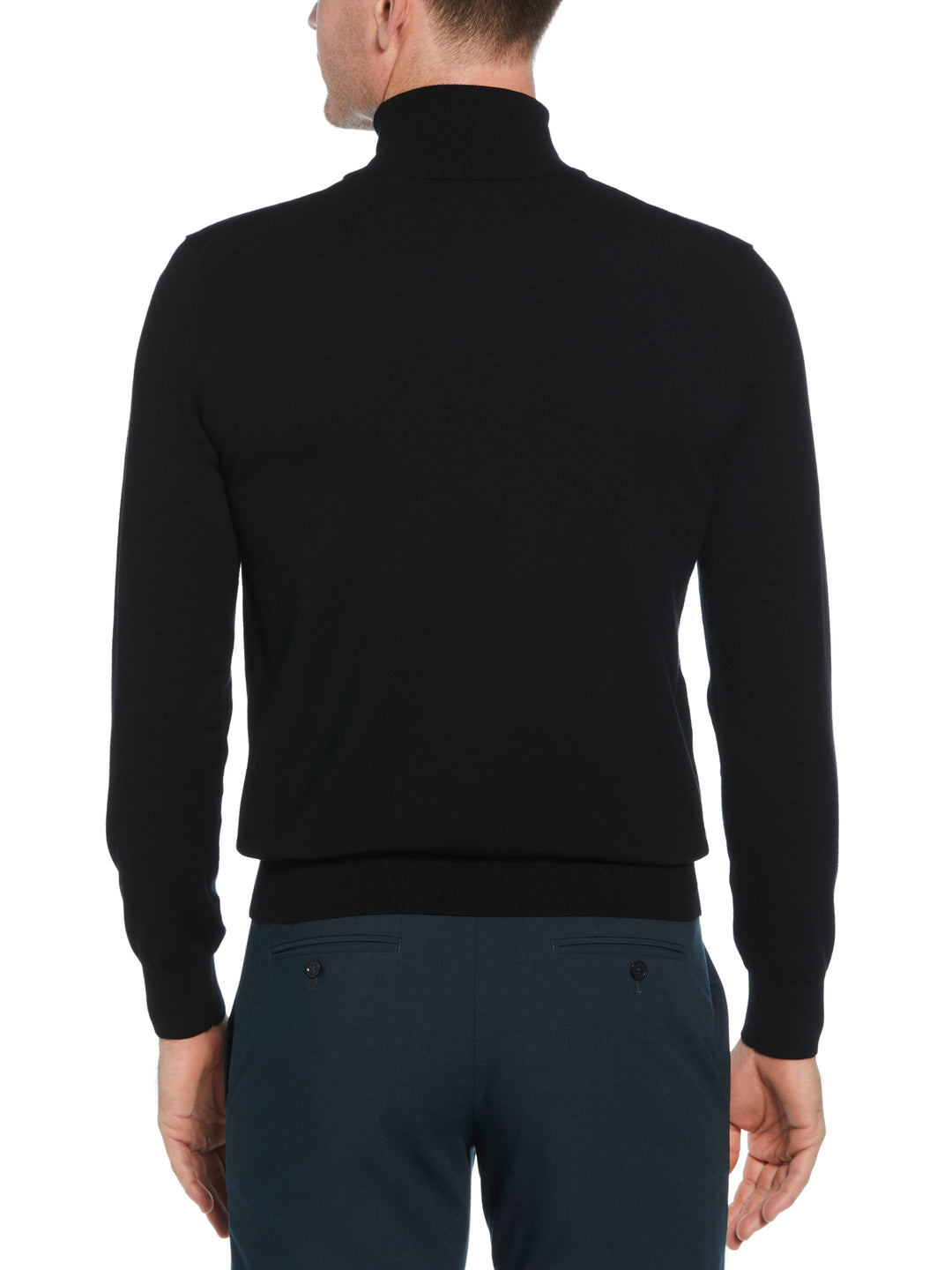Solid Tech Turtleneck Sweater (Black) 