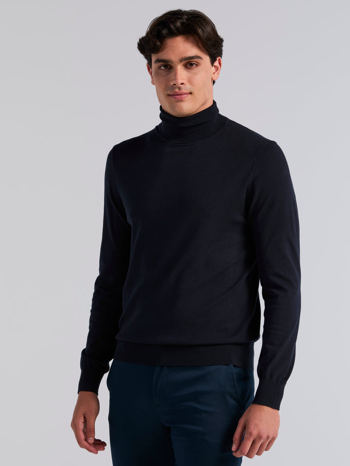 Solid Tech Turtleneck Sweater (Dark Sapphire) 