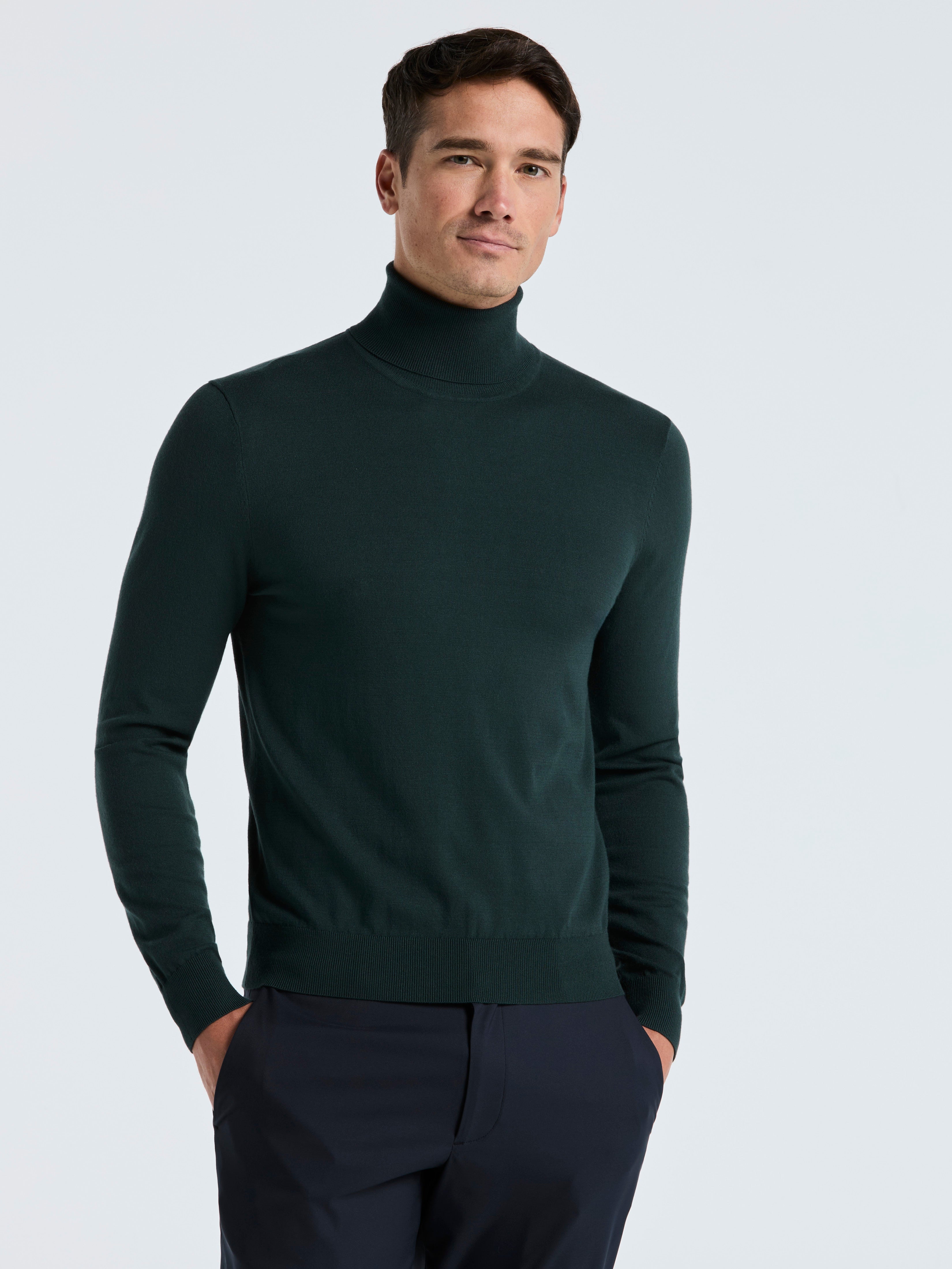 Tech Knit Turtleneck Sweater – Perry Ellis
