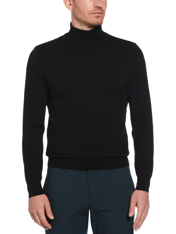Solid Tech Turtleneck Sweater (Black) 