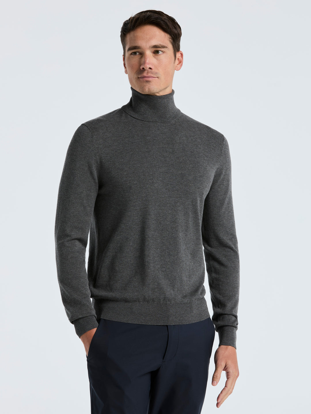 Solid Tech Turtleneck Sweater (Lava Smoke Htr) 