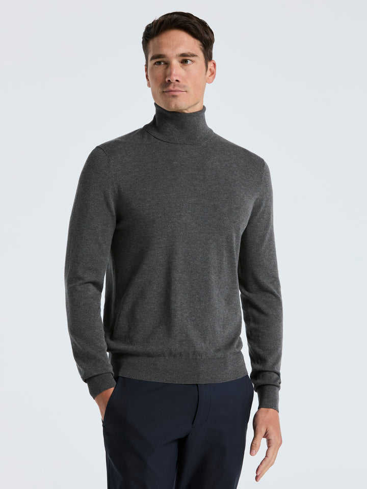 Solid Tech Turtleneck Sweater (Lava Smoke Htr) 