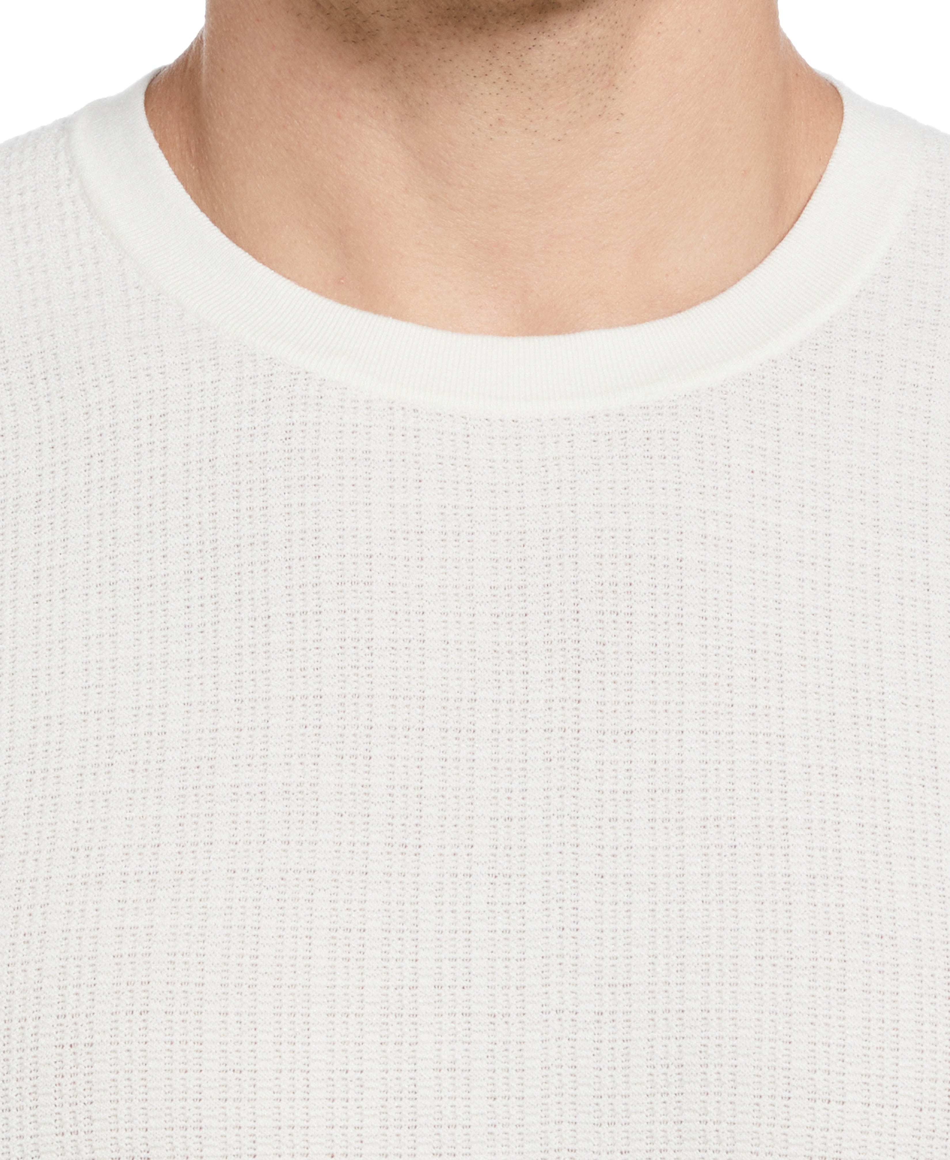 Tech Knit Vertical Ribbed Sweater Tee – Perry Ellis