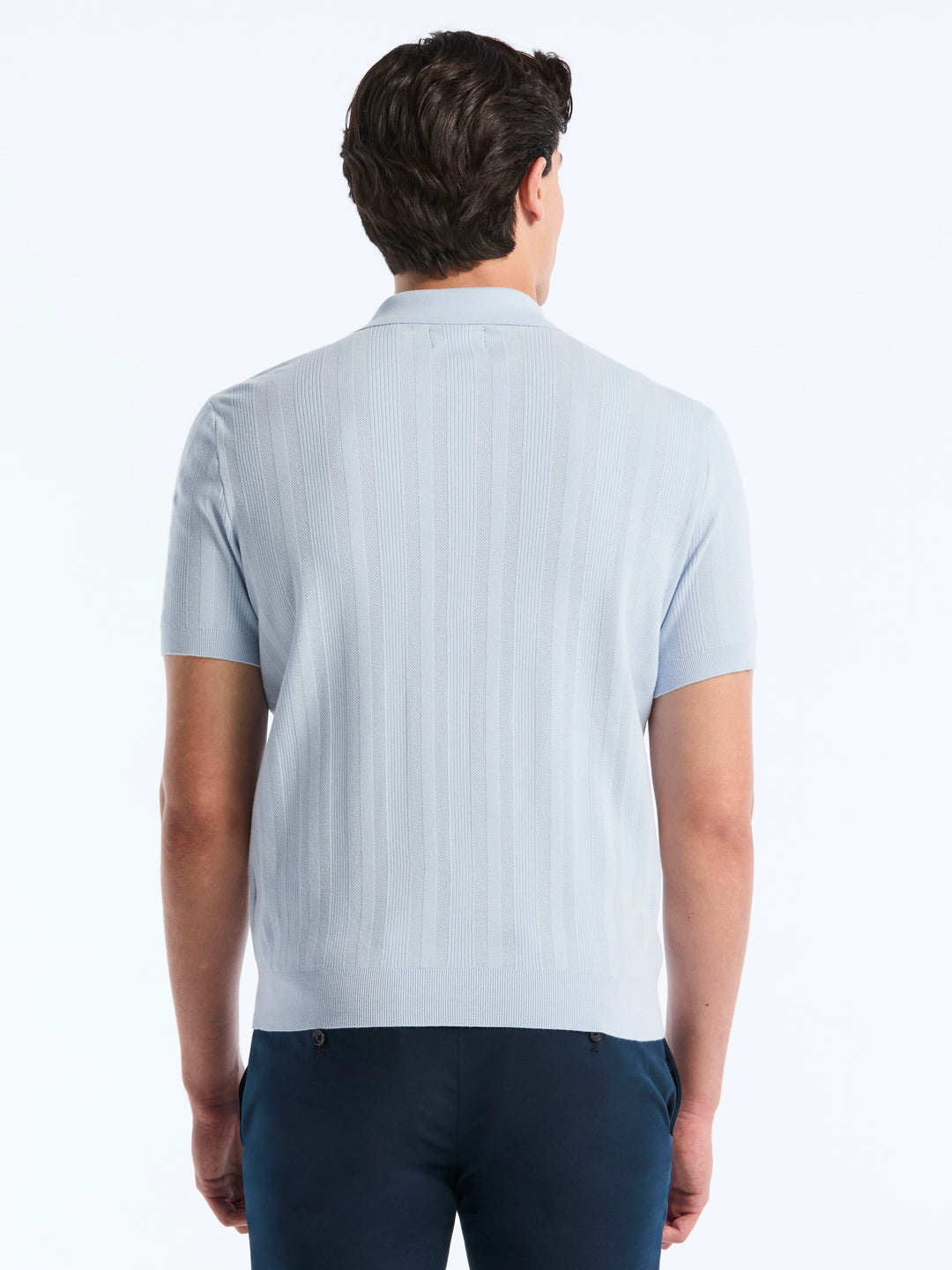 Short Sleeve Tech Mesh Stripe Polo Sweater (Kentucky Blue) 