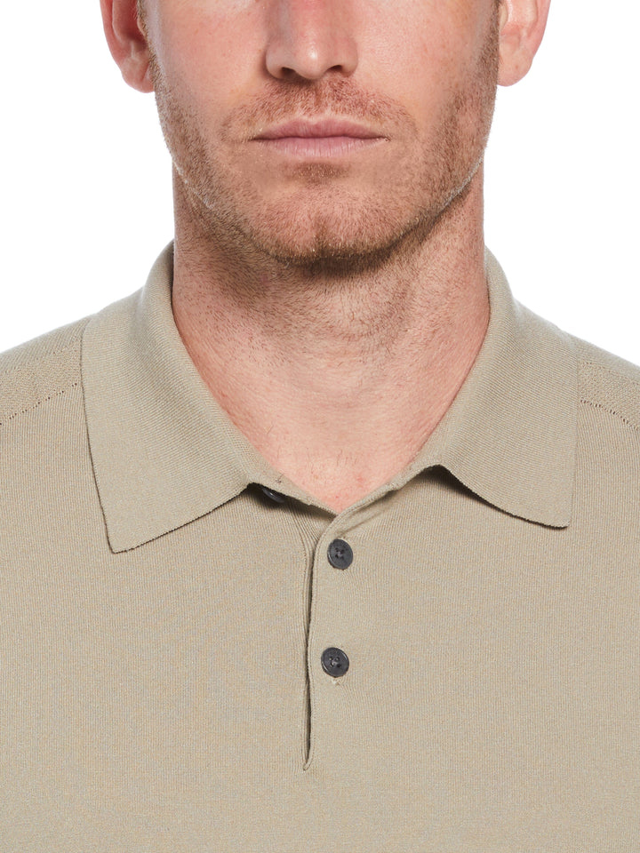 Solid Tech Knit Texture Polo (Aluminum) 