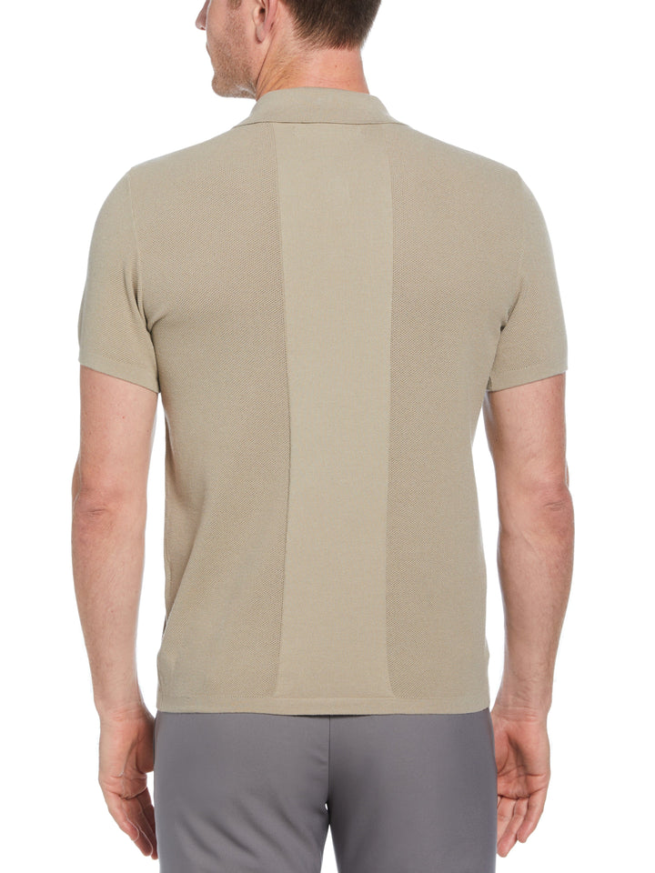 Solid Tech Knit Texture Polo (Aluminum) 