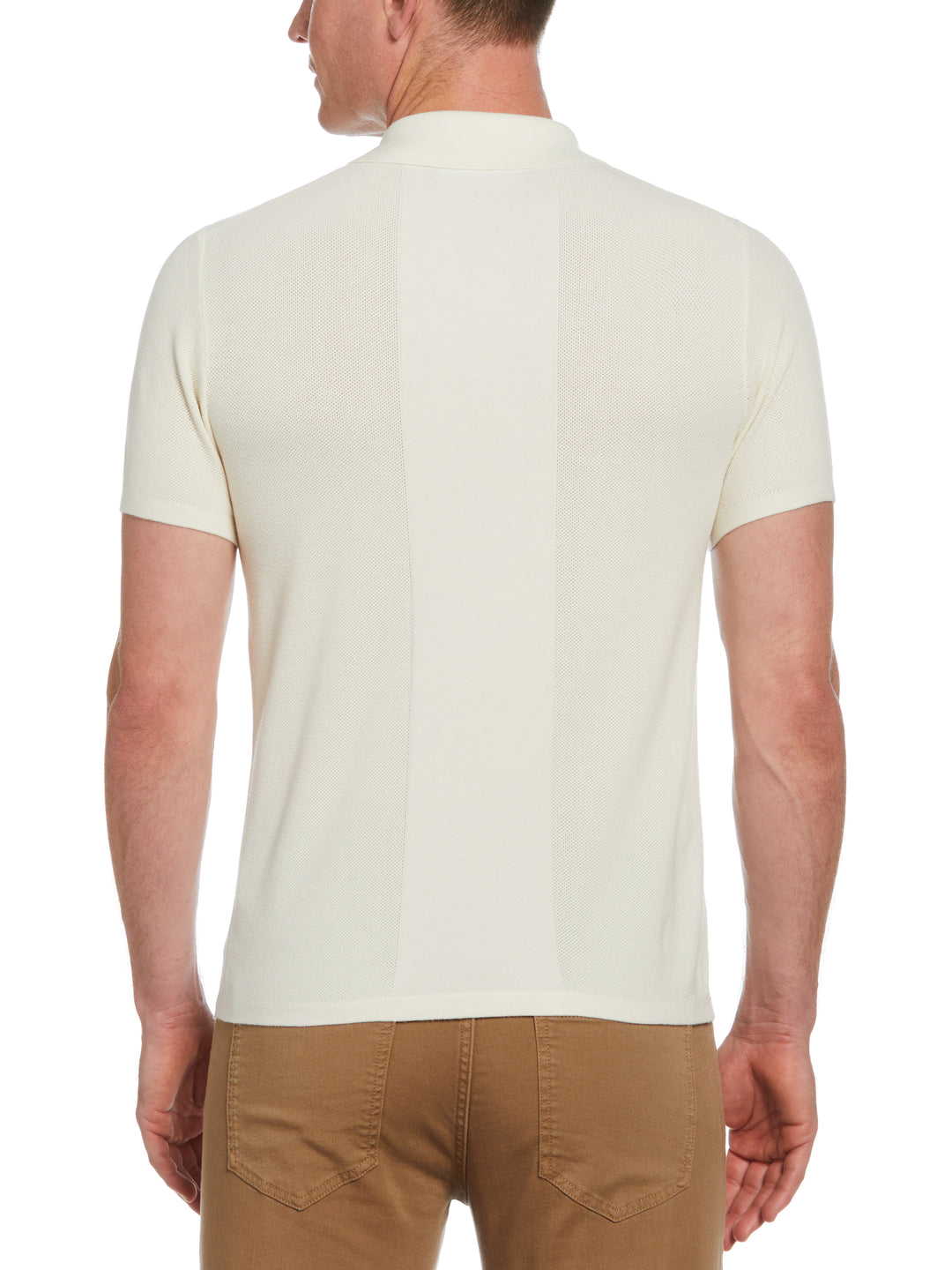 Solid Tech Knit Texure Polo  (Egret) 