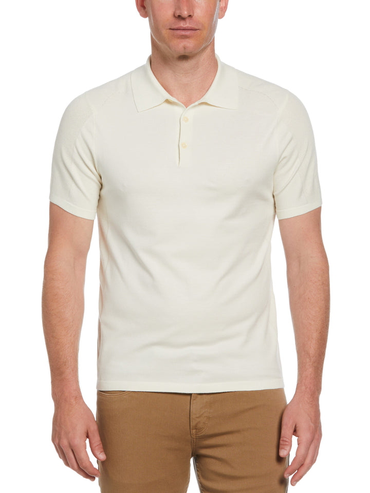 Solid Tech Knit Texure Polo  (Egret) 