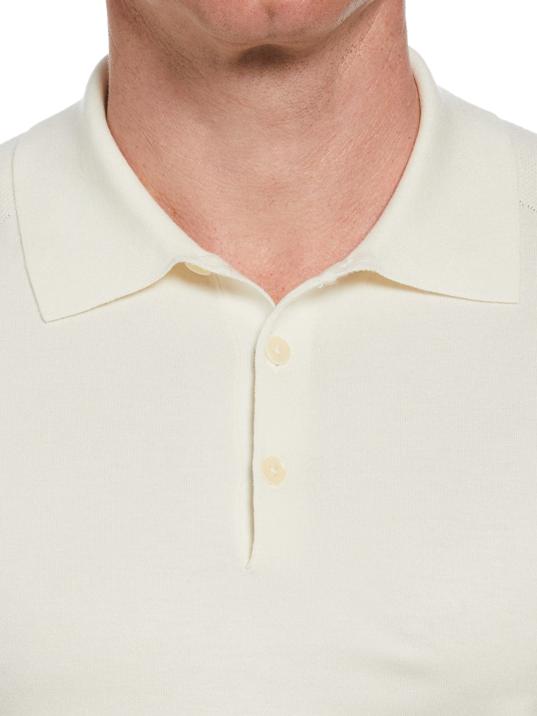 Solid Tech Knit Texure Polo  (Egret) 