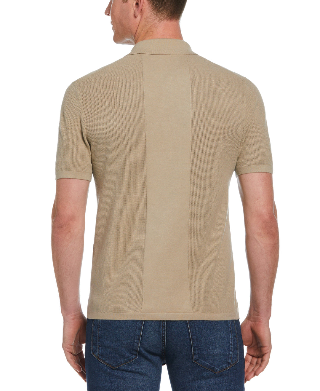 Solid Tech Knit Texture Polo (Aluminum) 