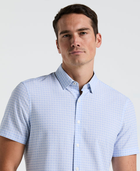 Textured Dot Slim Fit Shirt (Kentucky Blue) 