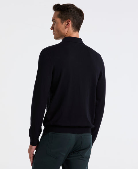 Long Sleeve Tech Polo Sweater (Dark Sapphire) 