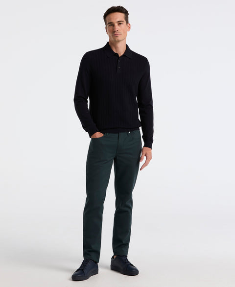 Long Sleeve Tech Polo Sweater (Dark Sapphire) 