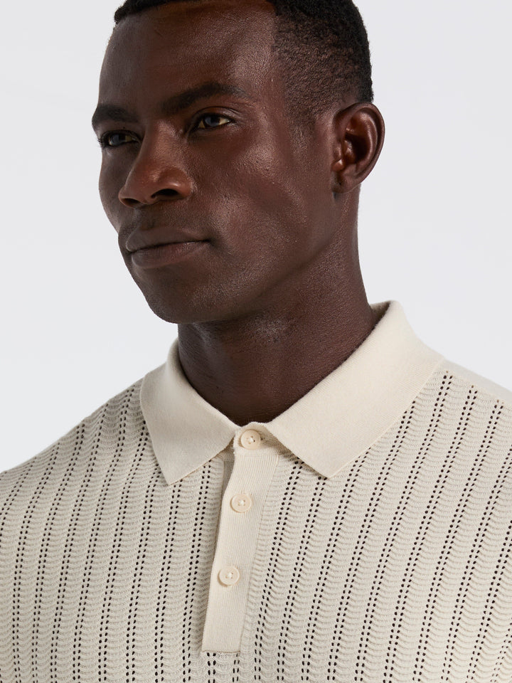 Long Sleeve Tech Polo Sweater (Silver Birch) 