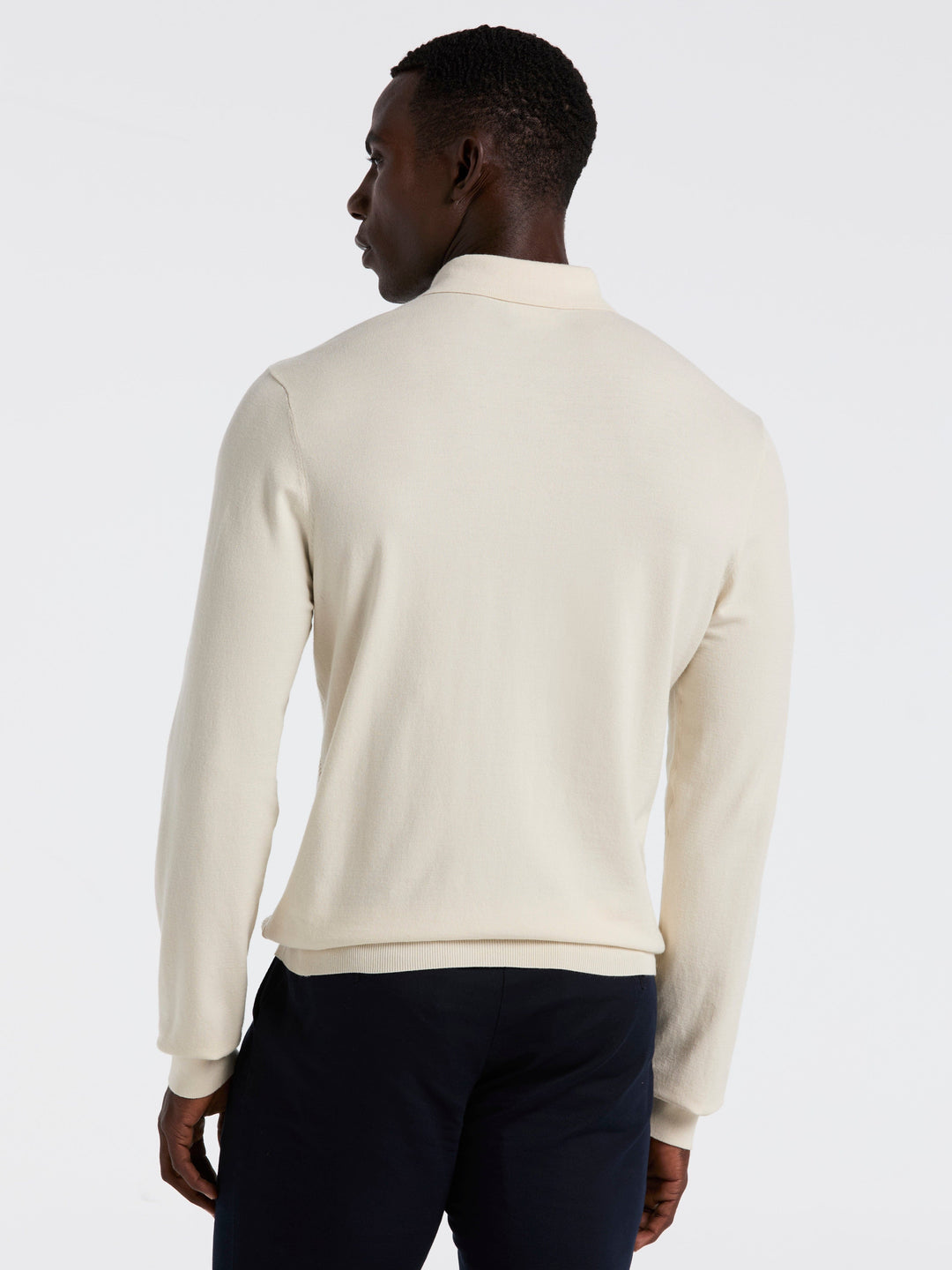 Long Sleeve Tech Polo Sweater (Silver Birch) 
