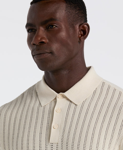 Long Sleeve Tech Polo Sweater (Silver Birch) 
