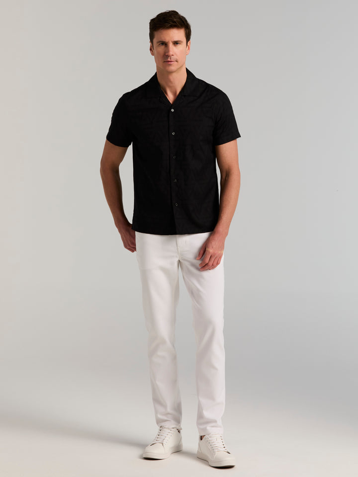 Novelty Jacquard Short Sleeve Shirt (Black) 