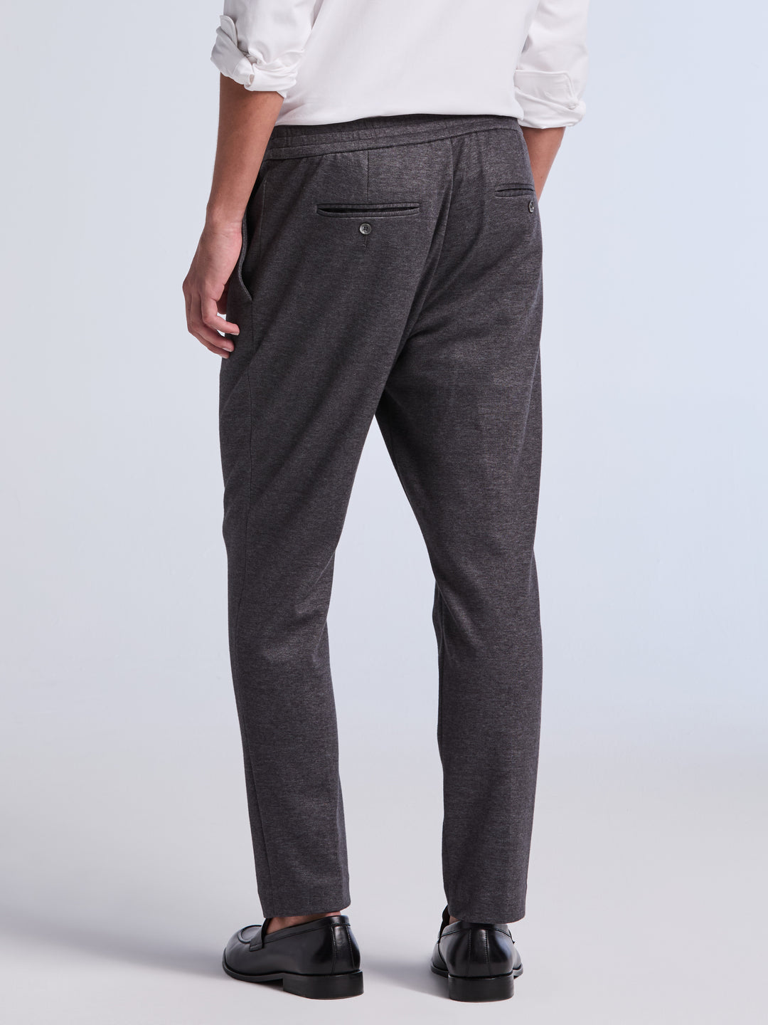 Textured Patterned Slim Tapered Pleated Pant (Magnet Htr) 