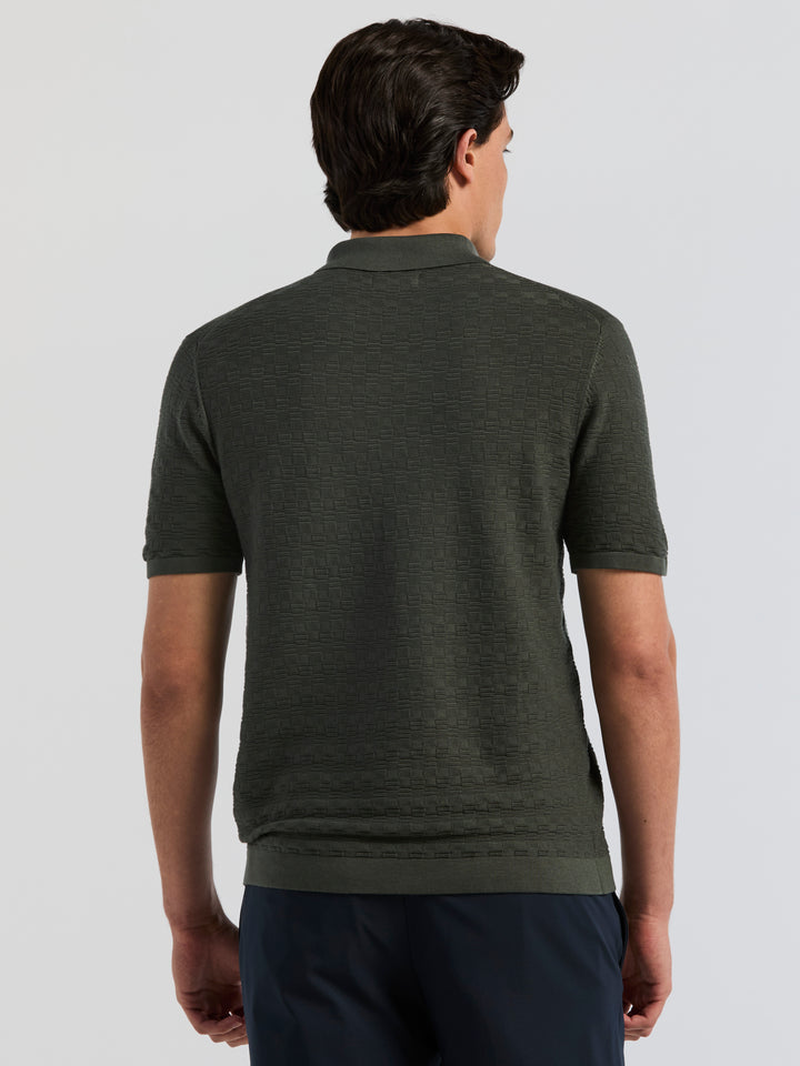 Textured Cotton Modal Polo Sweater (Urban Chic) 