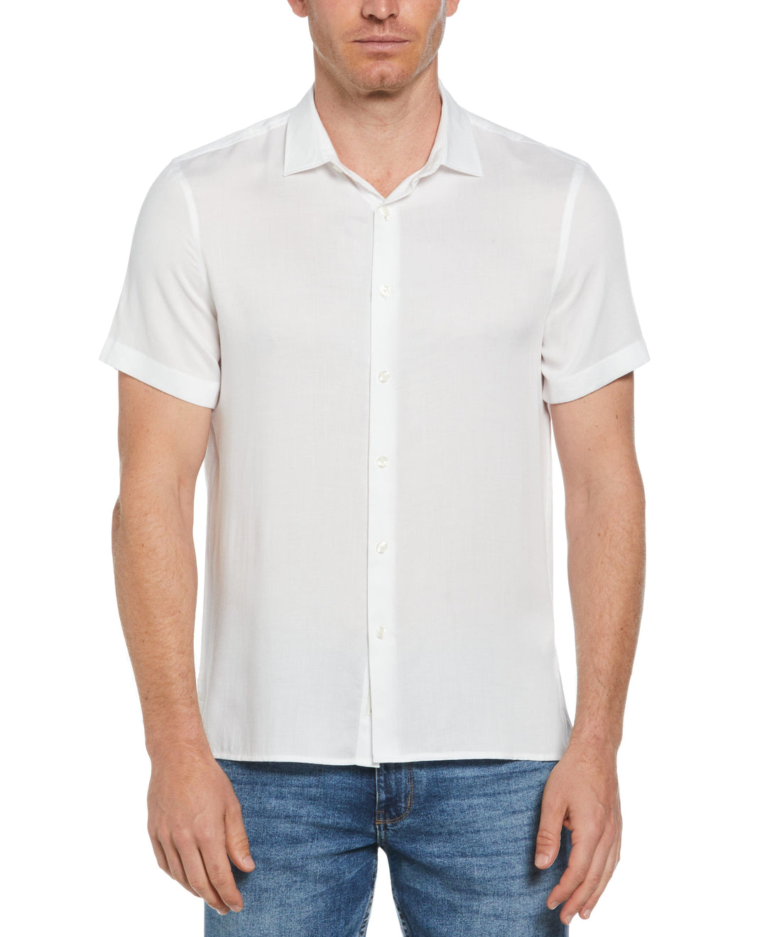Solid Textured Shirt (Bright White) 