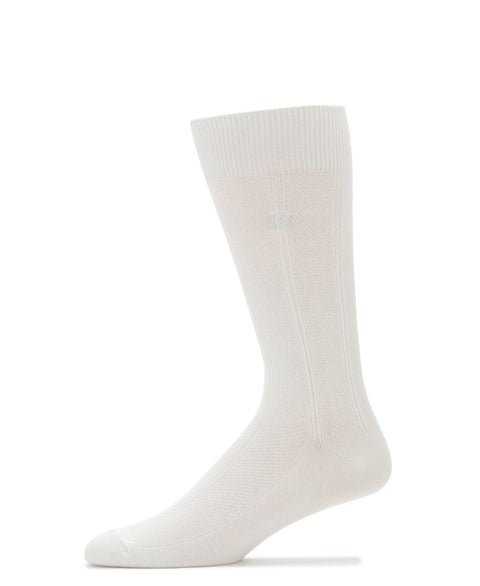 Textured Stitch Logo Socks (Egret) 