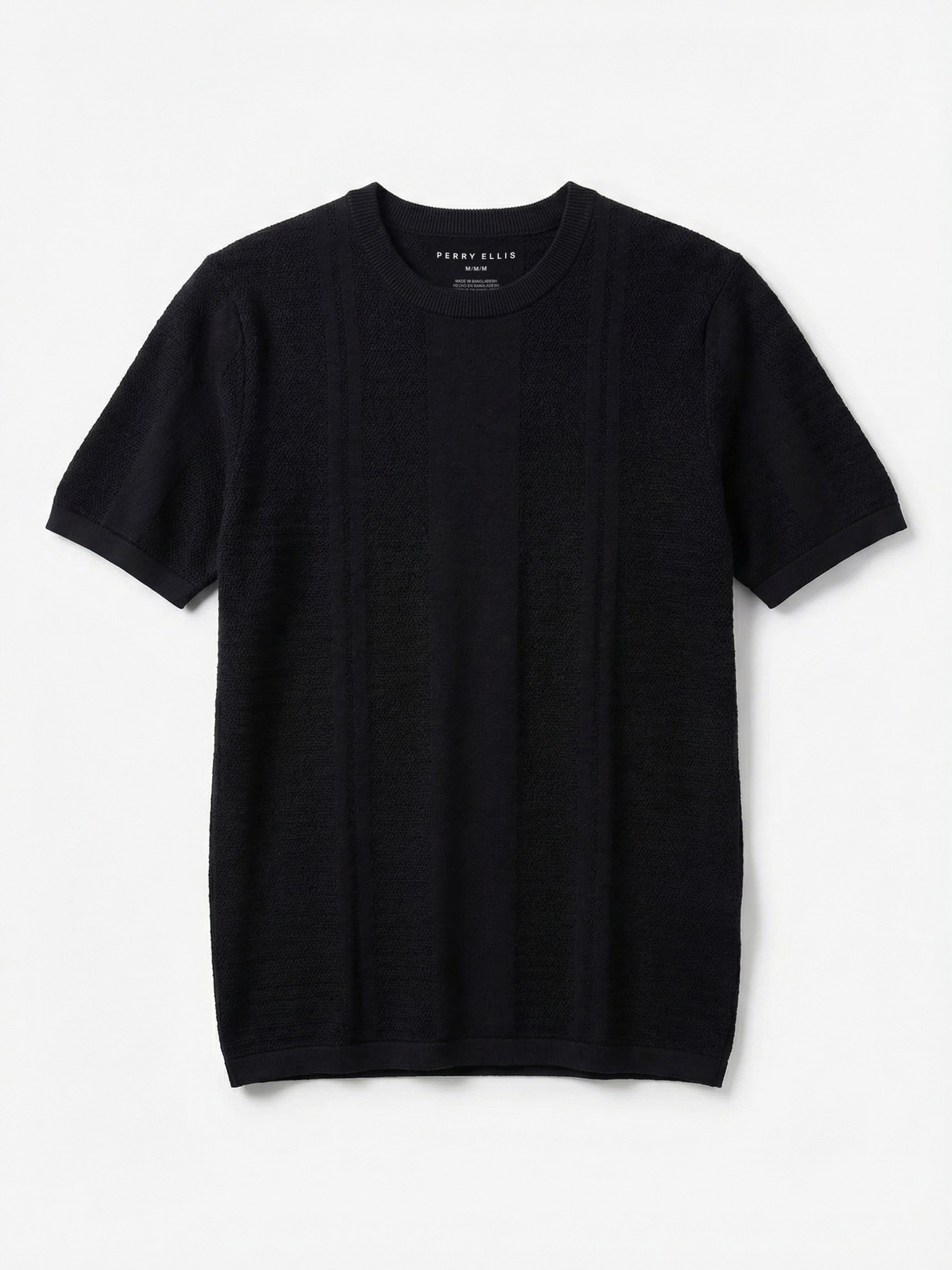 トップス ENDS AND MEANS / Crew Neck Knit Textured Stripe Crew Neck Sweater Tee – Perry Ellis