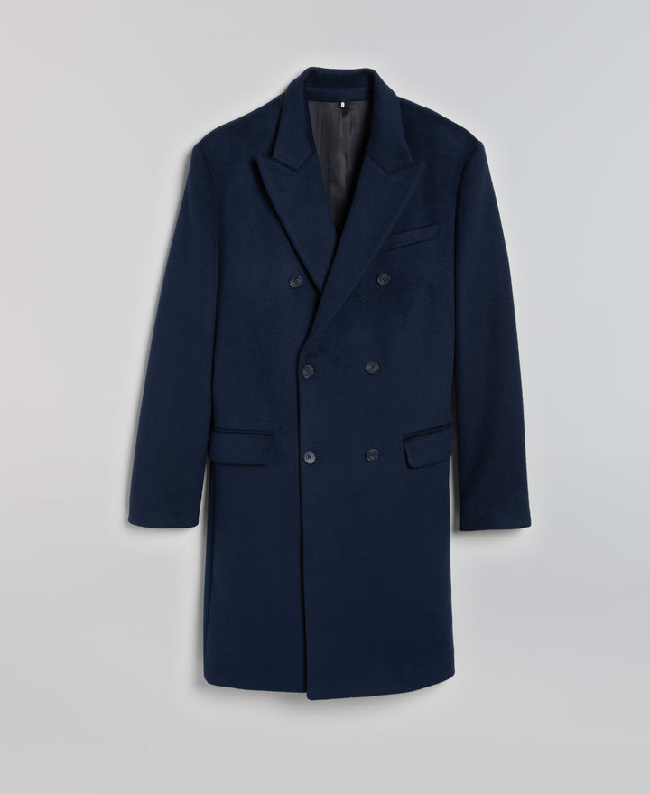 Textured Wool Double-Breasted Overcoat