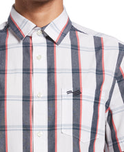 Thin Plaid Collared Shirt (Bright White) 