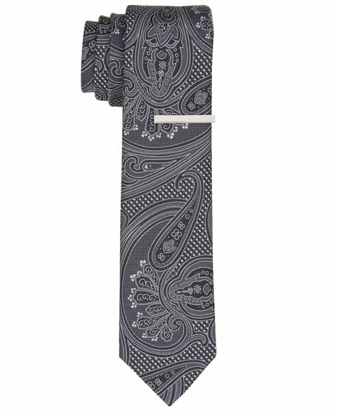 Tibbets Paisley Black Tie (Black) 