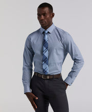 Tile Geo Print Cotton Shirt (True Navy) 